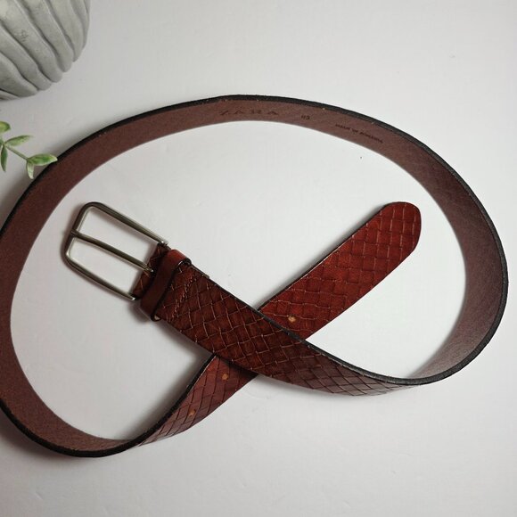 Zara Genuine Leather Braided Belt – Brown - 40" Size L - Picture 3 of 7